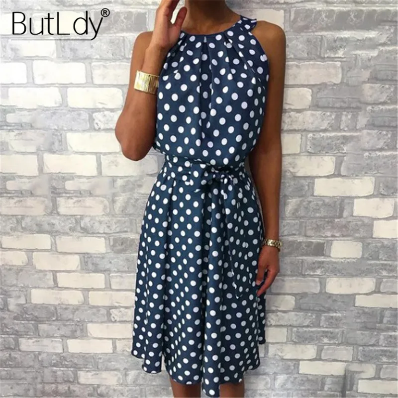 Printed Polka Dot Dress Women Large Plus Size 5XL Loose Summer Dress 2019 Off Shoulder Sleeveless Casual Vintage Beach Dress