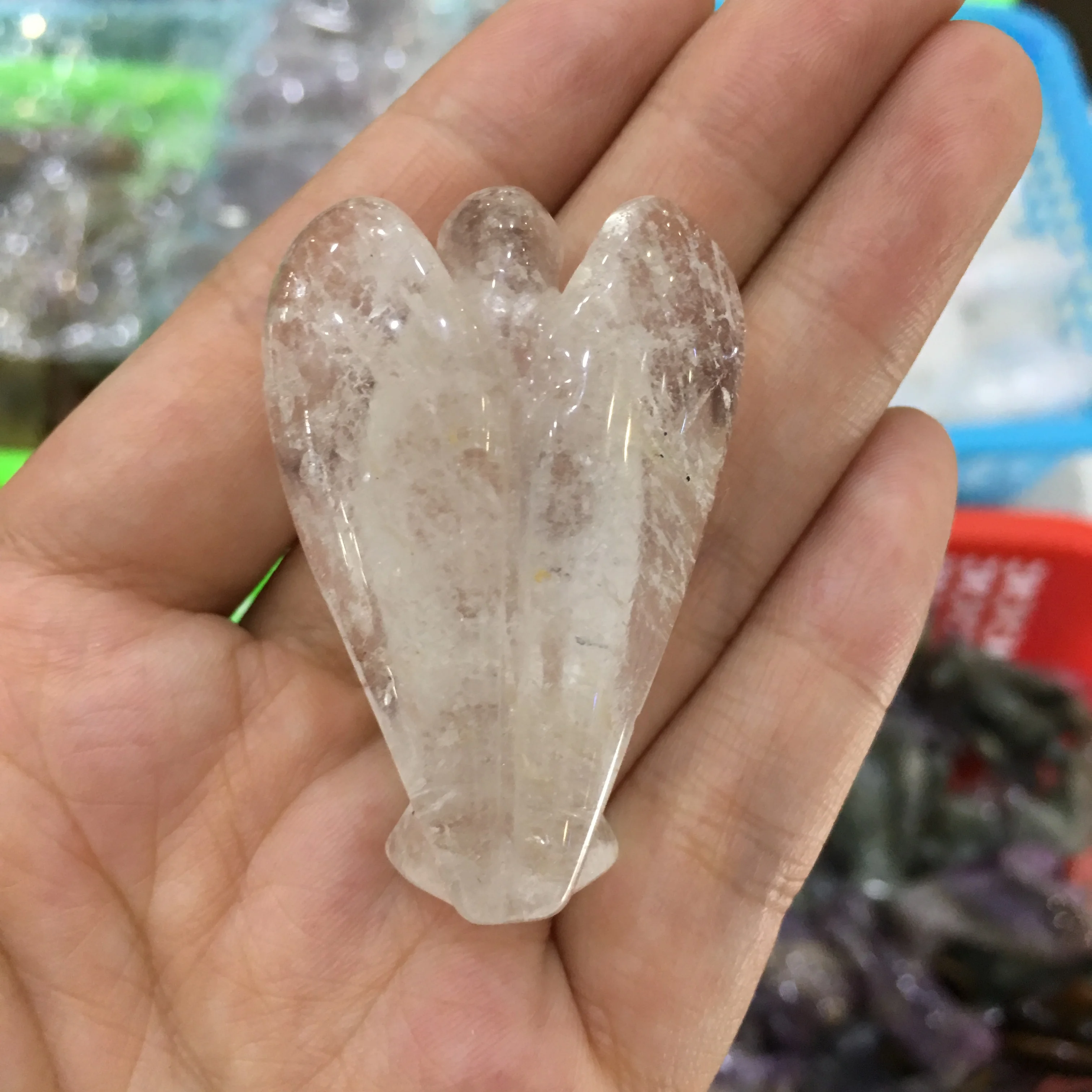 Angel Shape white Crystal Stone Healing Reiki Energy Gemstone Pendant Craft Gift | Дом и сад
