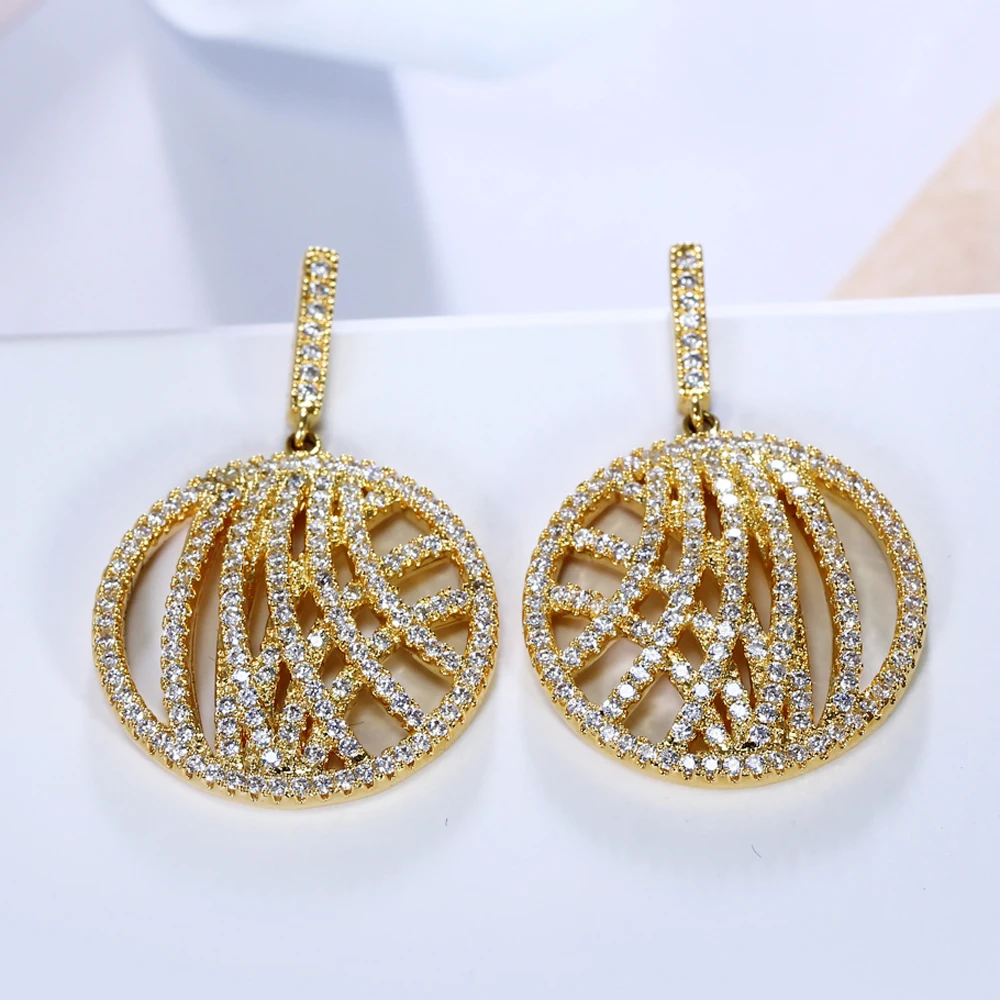 Dangling fashion drop earrings for women online shopping Sporty brincos with top grade crystal fashion jewelry for statement