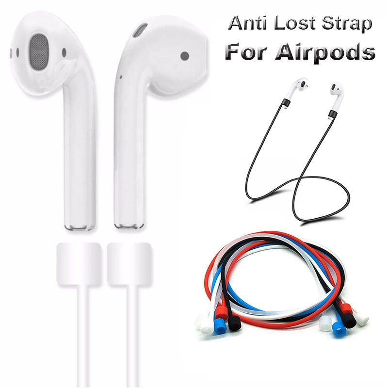 

In Stock For Apple Airpods Anti Lost Strap Loop String Rope Cord Earphones Accessories Charms Silicone Strap Flexible Cable