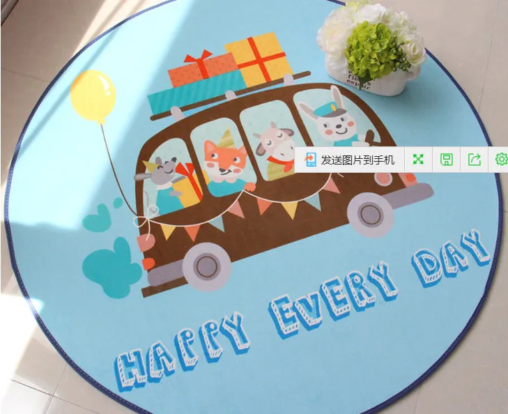 Милый мультяшный Детский круглый коврик для спальни детский комнаты