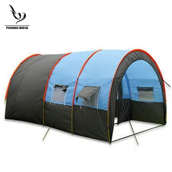 

Large Camping tent Waterproof Canvas Fiberglass 5 8 People Family Tunnel 10 Person Tents equipment outdoor mountaineering Party