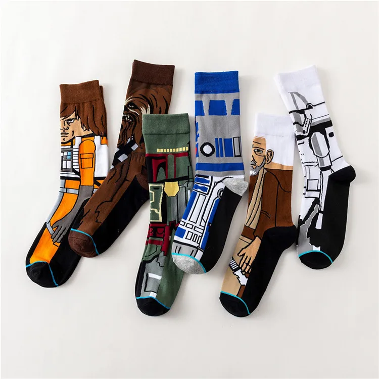 Fashion Star Wars Stockings Adult Men Women Jedi Knight Master Yoda Wookiee Cosplay Cotton Autumn Winter Funny Long Socks