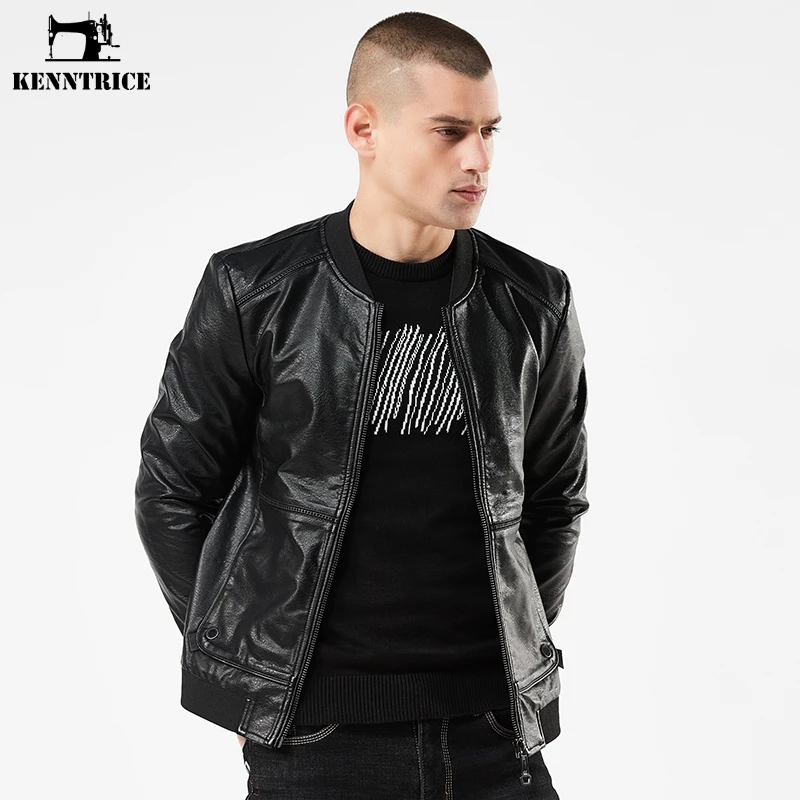 

KENNTRICE New Arrival Spring Men's Slim Jackets Rock Male Faux Leather Jacket Motorcycle High Quality Plus Size 4XL