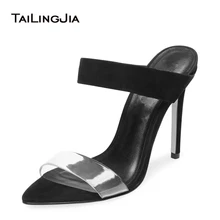 New Open Pointed Toe High Heel Mules Womens Heeled Strappy Sandals Large Size Clear Heels Ladies Stiletto Heel Summer Shoes 2019 цена New Open Pointed Toe High Heel Mules Womens Heeled Strappy Sandals Large Size Clear Heels Ladies Stiletto Heel Summer Shoes 2019 цены онлайн