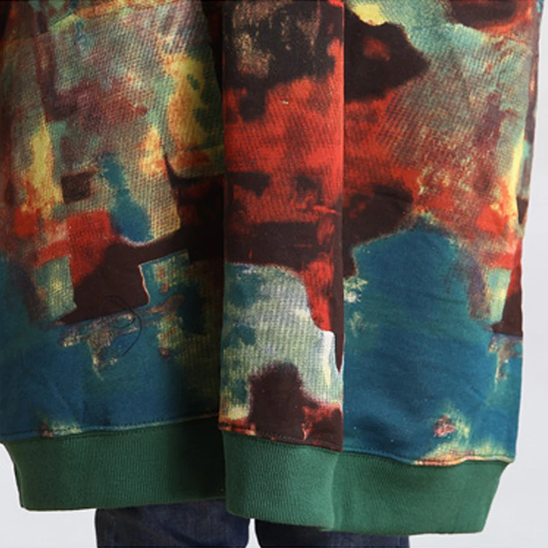 2018 Autumn Women Oversize Loose Sweatshirt Plus Size Warm Hoodie Pullover Top Vintage Retro Dresses Long Hoodies Dress Printed Hoodies