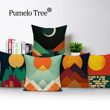 

Geometric ethnic cushion cover colorful cushions home decor Custom pillow cover linen outdoor cushions Dropshipping throw pillow