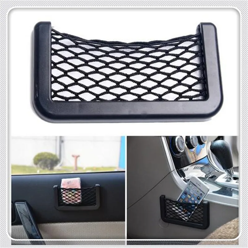 

4Pcs/lot New Vehicle Storage Mesh Resilient Car Carrying String Bag Nylon Network Pocket Handphone Holder Auto Accessories