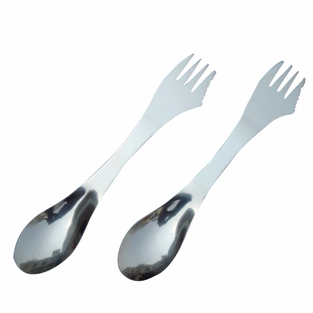 3 in 1 Stainless Steel Spork Spoon Fork Cutlery Utensil Combo Camping Draussen 3 in 1 Stainless Steel Spork Spoon Fork Cutlery Utensil Combo Camping Draussen