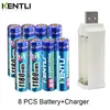KENTLI 8pcs  1.5v 1180mWh aaa r Lithium  Rechargeable Batteries  + 4 Slots  Charger  for Clock Remote Controller Toys Electronic ► Photo 1/6