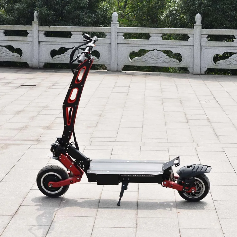 

C suspension Half bald city use tire Electric Scooter 60V 3200W 85Km/h Strong Foldable red color