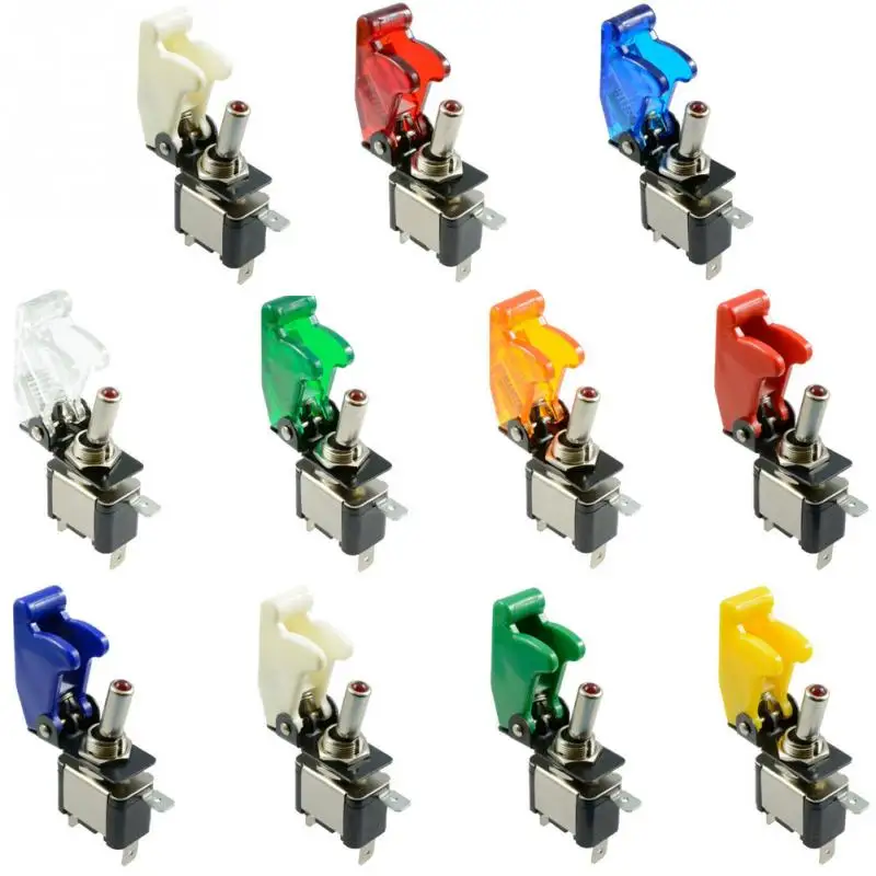 

New UV/LED With Cover Durable Toggle Lightweight Switch Illuminated On-Off Car