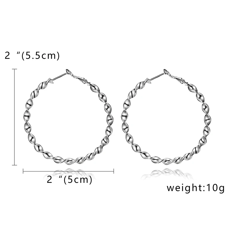 Rinhoo большой серебряный большой круг обруч серьги Bijoux геометрические серьги для женщин панк Эффектные серьги - Окраска металла: 2