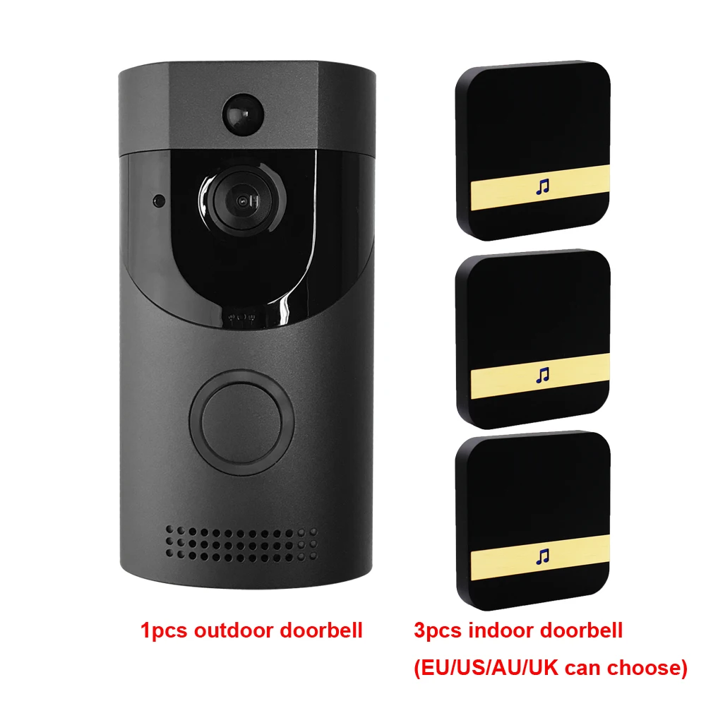 Водонепроницаемый аккумулятор беспроводной видео дверной звонок с динамиком домофон 720P ночное видение PIR камера домофон - Цвет: package4