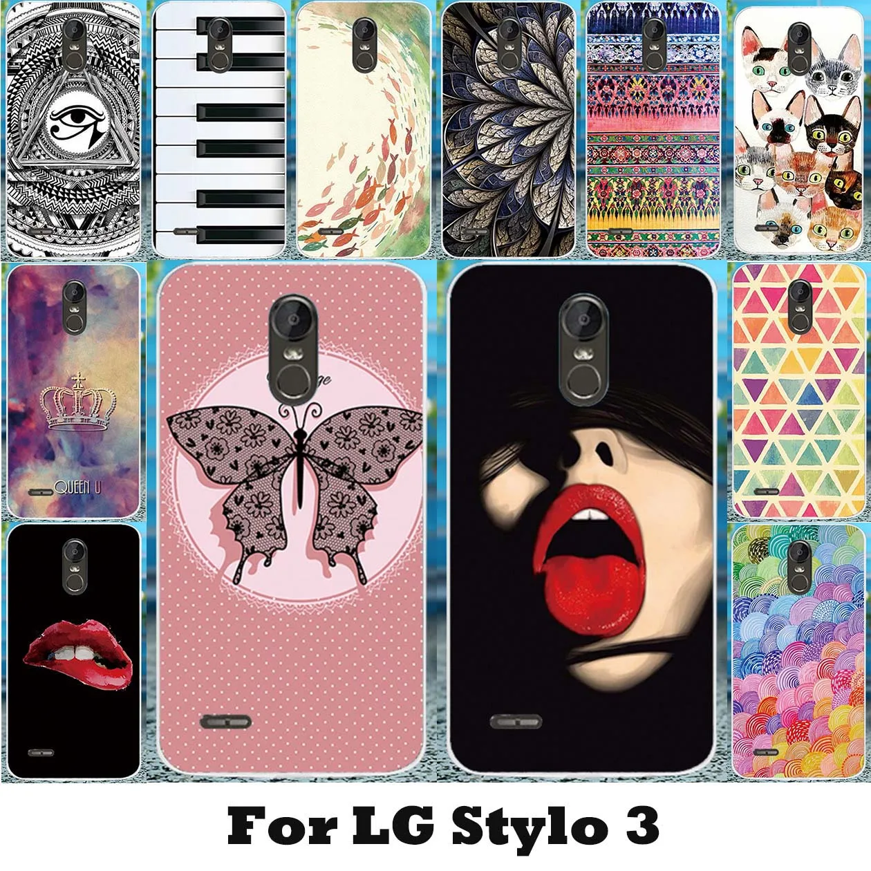 

TPU Butterfly Painted Case For LG Stylus 3 Stylo 3 K10 Pro 5.7 inch Cover Soft Hard Housing Back Bag Capinha For LG Stylo 3