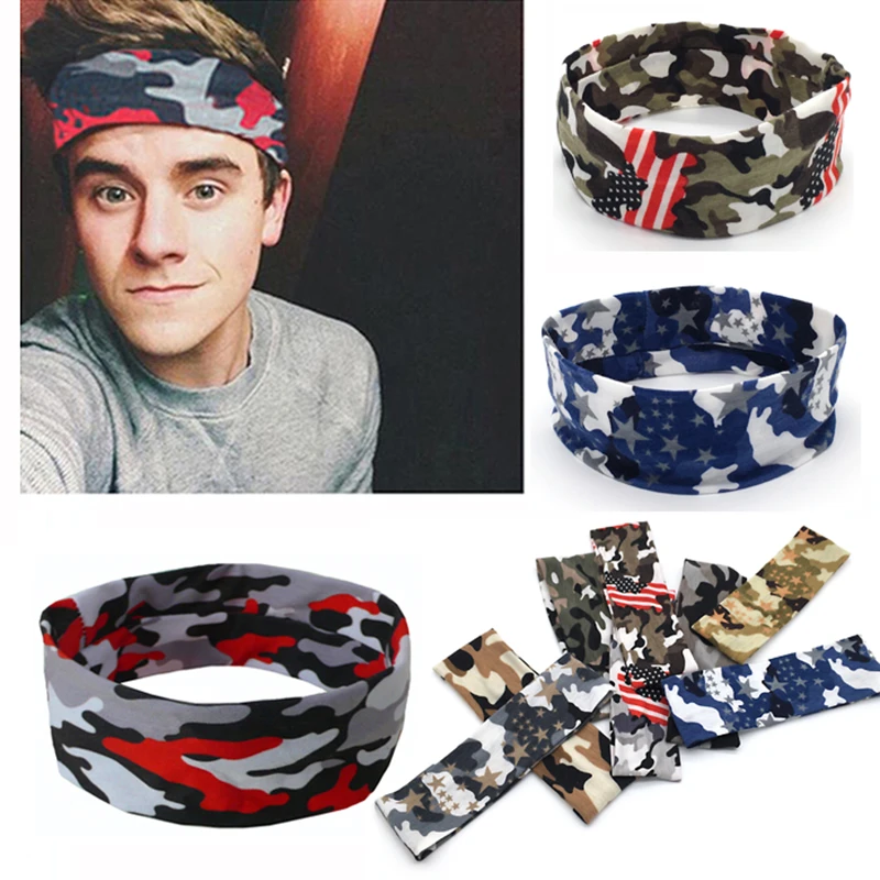 

Camo Printing Cotton Stretch Headbands Boys Girls Softball 2" Fashion Elastic Cotton Hair Bands Hair Accessories Multi Colors