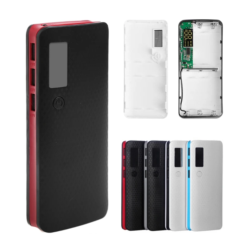 

3 USB Ports 5x 18650 DIY Portable Battery Holder LCD Display Power Bank Case Box Case