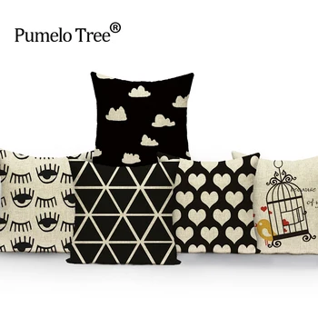 

Black Pillow Cover Cloud Eyes Car Seat Cover 2018 New Cushion Cover Geometric Decorative Cushion Covers Custom Throw Pillows