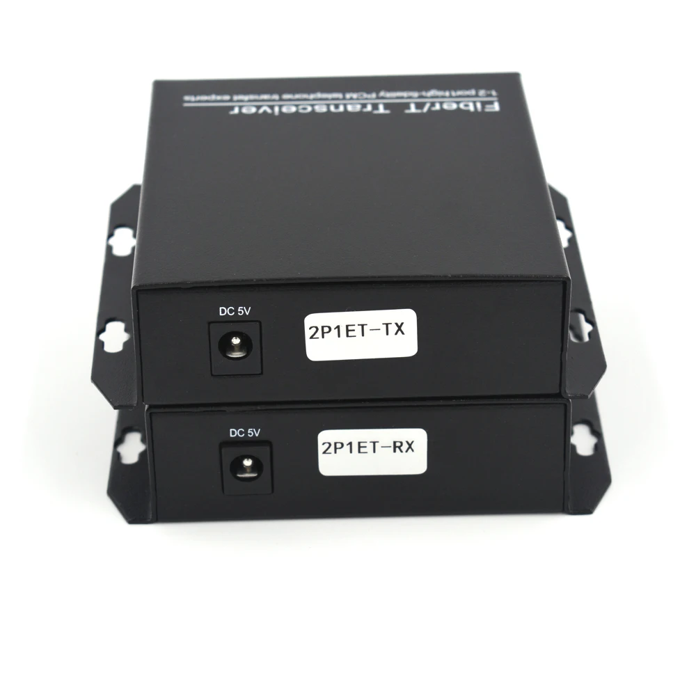 قسط الهاتف موسعات-2 قنوات PCM صوت الهاتف عبر الألياف البصرية يصل 20Km 10/100 Mbps إيثرنت SC المفردة الألياف