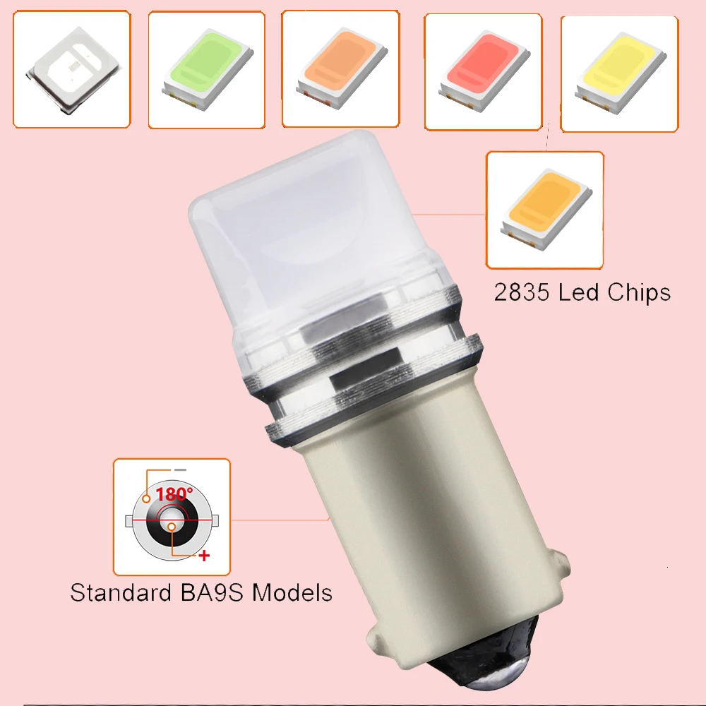 10 шт. DC12V BA9S 2835 3 SMD лампа светильник для автомобиля светодиодная пластина карта