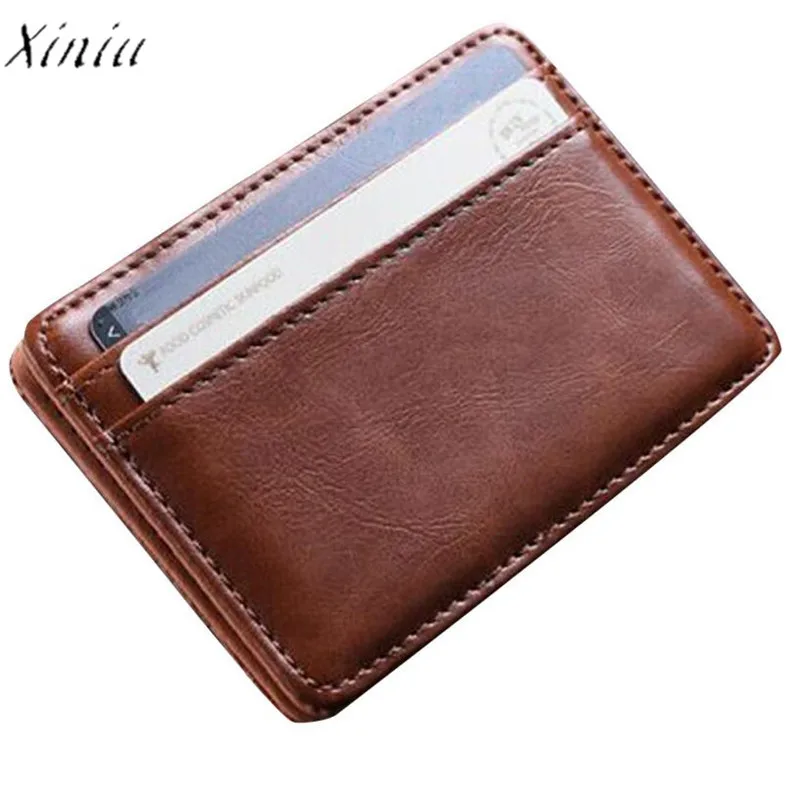 Mini Men Leather Wallet ID Credit Card Holder Male Small Wallet Travel