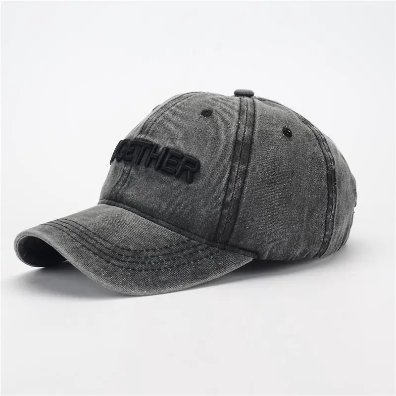 COKK вымытая бейсболка с вышивкой s для мужчин и женщин Snapback хип-хоп кепка Солнцезащитная шляпа Gorras унисекс уличная одежда Bone Винтаж Casquette - Цвет: Black