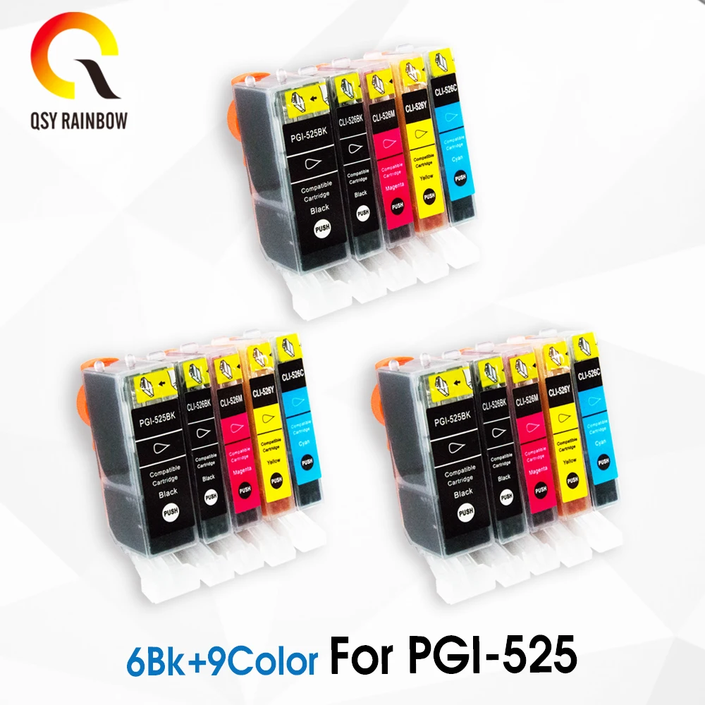 15pk 3 комплекта PGI-525 CLI-526 PGI525 pgi 525 Совместимый картридж для Canon IP4850 IP4950 IX6550 MG5250