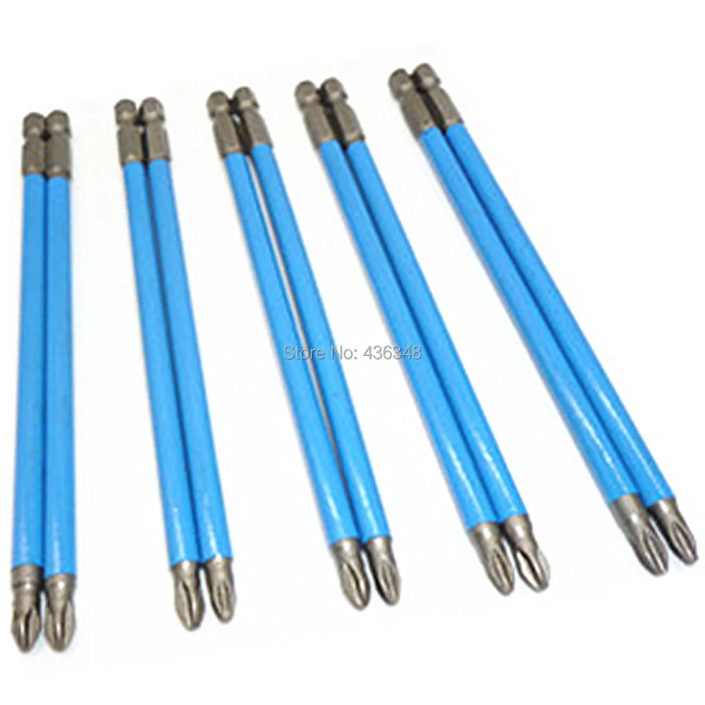 

10pcs 150mm 6'' Long Anti-slip Magnetic Ph2 Phillips Tip Screwdriver Bit Insert Driver Bit Philips 2# Screw Driver Bit Hex Shank