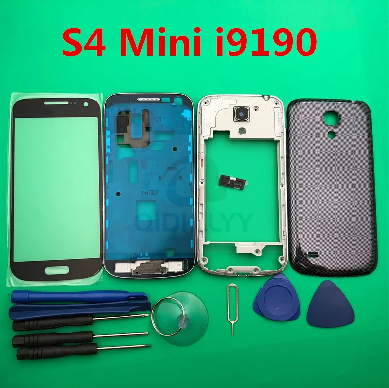 Полный корпус для Samsung Galaxy S4 Mini I9190 i9192 i9195 Передняя рамка + средняя крышка