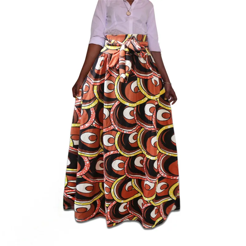 Большие размеры, африканские юбки, одежда 5XL, Анкара, индийская африканская цветная женская летняя и Осенняя мода, бандажная длинная юбка, стиль - Цвет: Шампанское