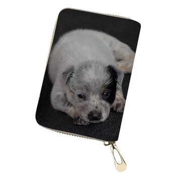 

Travel Organizer New Women Men PU Leather ID Card Holder 3D Australian Cattle Dog Credit Card Holder for Ladies Dog Lover