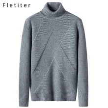 Fletiter свитер Мужская одежда осень зима кашемировый шерстяной пуловер Свитера размера плюс деловые повседневные водолазки