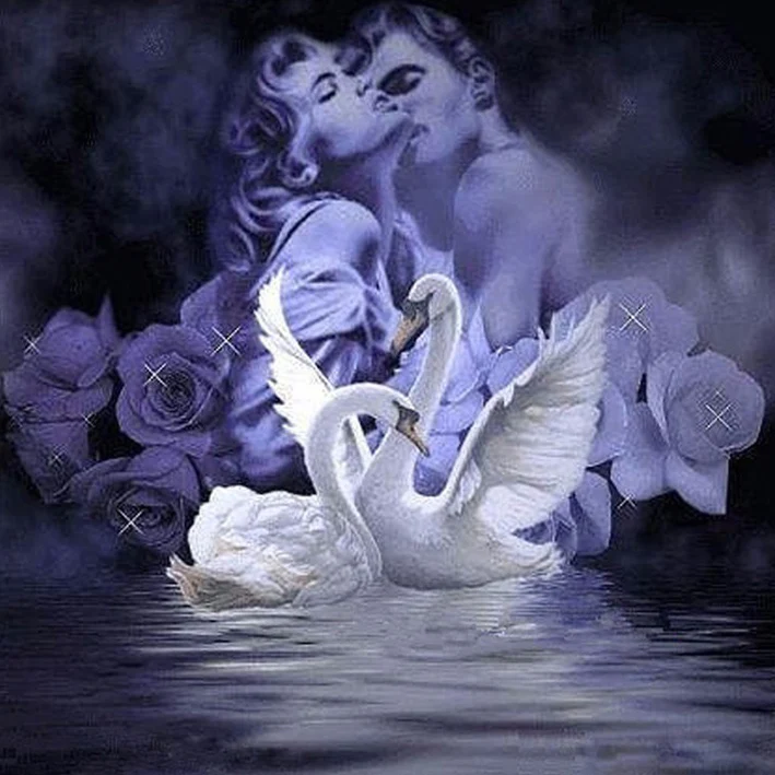 

Diamond Embroidery Still Life Swans Rose lover DIY 5d Diamond Painting Animals Mosaic Drawings Coloring By Numbers Paintings