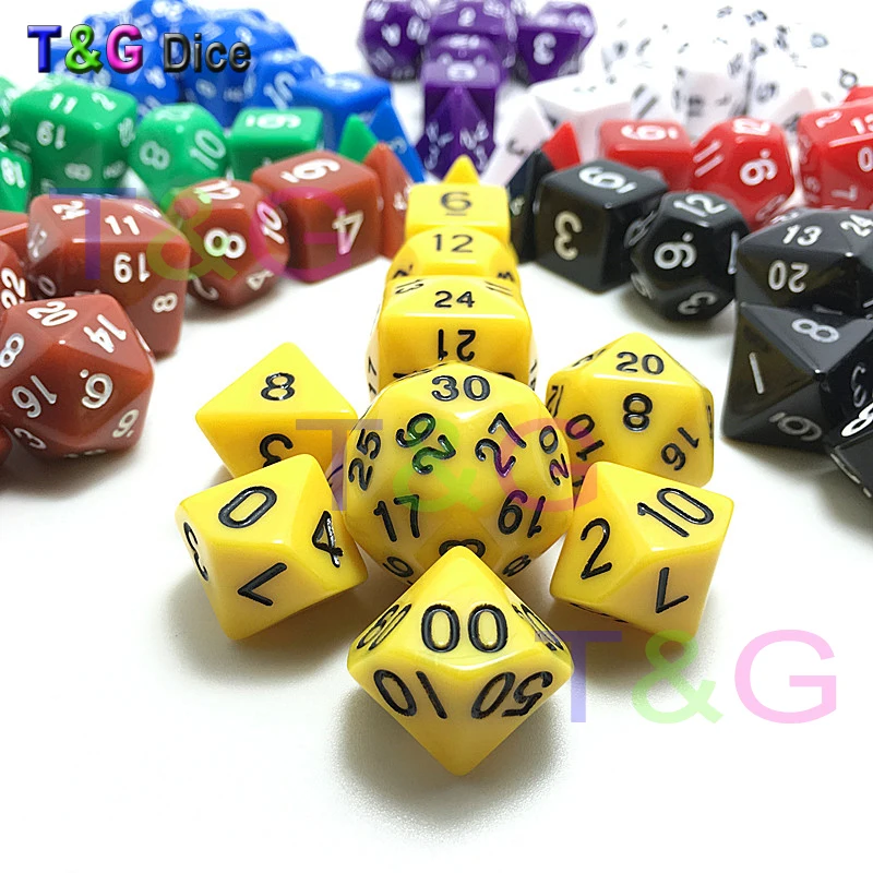 Новый набор игральных костей в 8 цветах d4 d6 d8 3xd10 d12 d20 d24 d30 10 шт. для ролевых игр