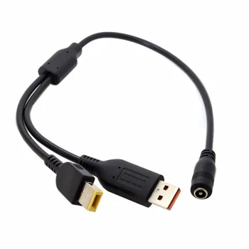 

10pcs/lot CY 5.5*2.1mm DC Jack Female to Special USB & Rectangle Charger Male Cable for Lenovo thinkpad for yoga3-14 yoga900 700