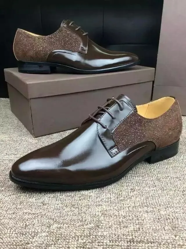 

British Style Genuine Leather Men Shoes Flats Handmade Oxford Shoes For Men Lace Up Pointed Toe Dress Shoes Wedding Shoes Men