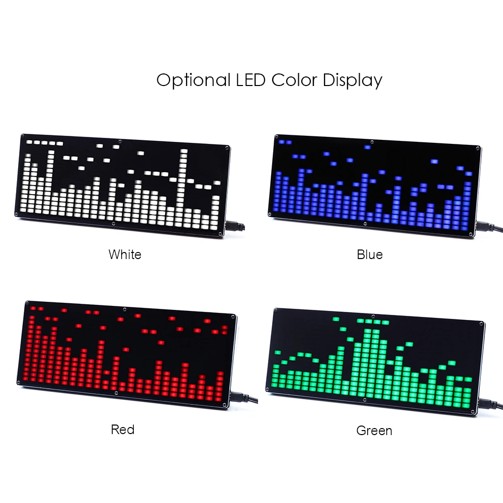 

Digital DIY LED Music Spectrum Display Kit SCM LED Module 2 in 1 USB & Audio Cable Change with the music rhythm