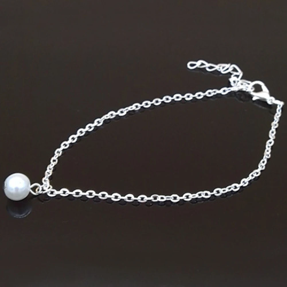 

Simple Sexy Imitation Pearl Beads Gold/Silver Plating Ankle Foot Chain Anklets Bracelet Foot Jewelry Beach Accessories