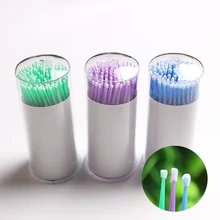 100 шт/бутылка микроblading микрощетки тампон без ворса татуировки принадлежности для перманентного аксессуары щетка для чистки ресниц