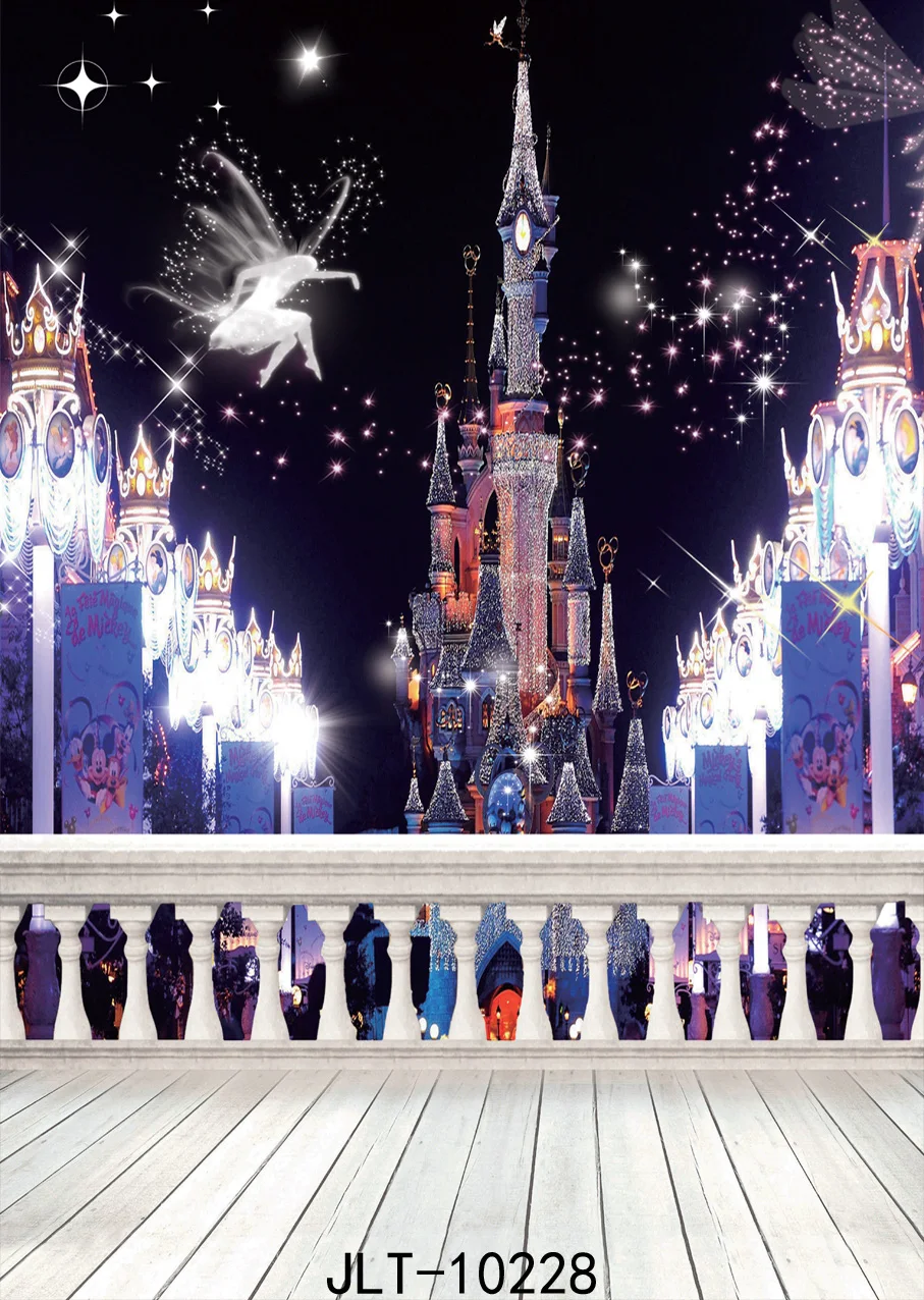 

Детский фон для фотосъемки с белым полом и ночным замком, вечерние фоны на день рождения для фотостудии, Вечерние Декорации