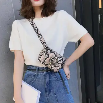 

Snake Print Shoulder Messenger Waist Bags Women Serpentine Fanny Chest Bags
