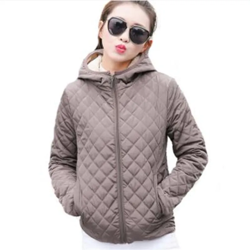 

Autumn 2018 Parkas Basic Jackets Female Women Winter Plus Velvet Lamb Hooded Coats Cotton Winter Jacket Womens Outwear coat