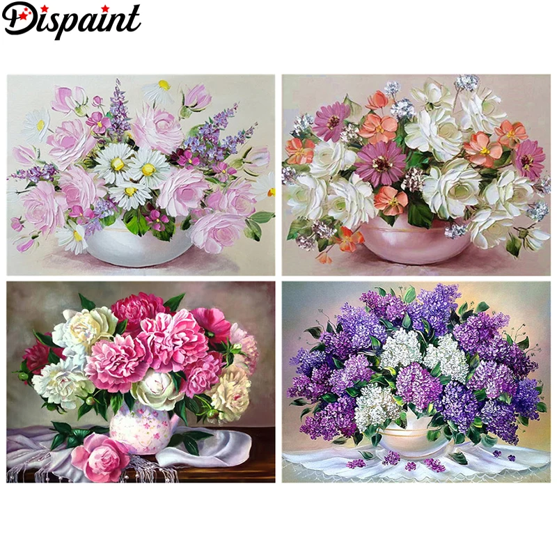 

Dispaint Full Square/Round Drill 5D DIY Diamond Painting "Flower landscape" 3D Embroidery Cross Stitch 5D Home Decor Gift