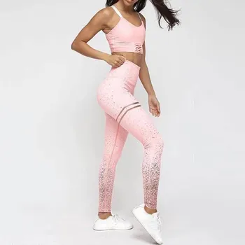 

2019 New Printed Leggings Push Up Elastic Fitness Leggings Women Patchwork Dry Quick Breathable Slim Leggings