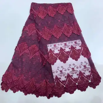 

E2406 2019 New style French net lace fabric 3D Stoned African tulle mesh lace fabric high quality african lace fabric