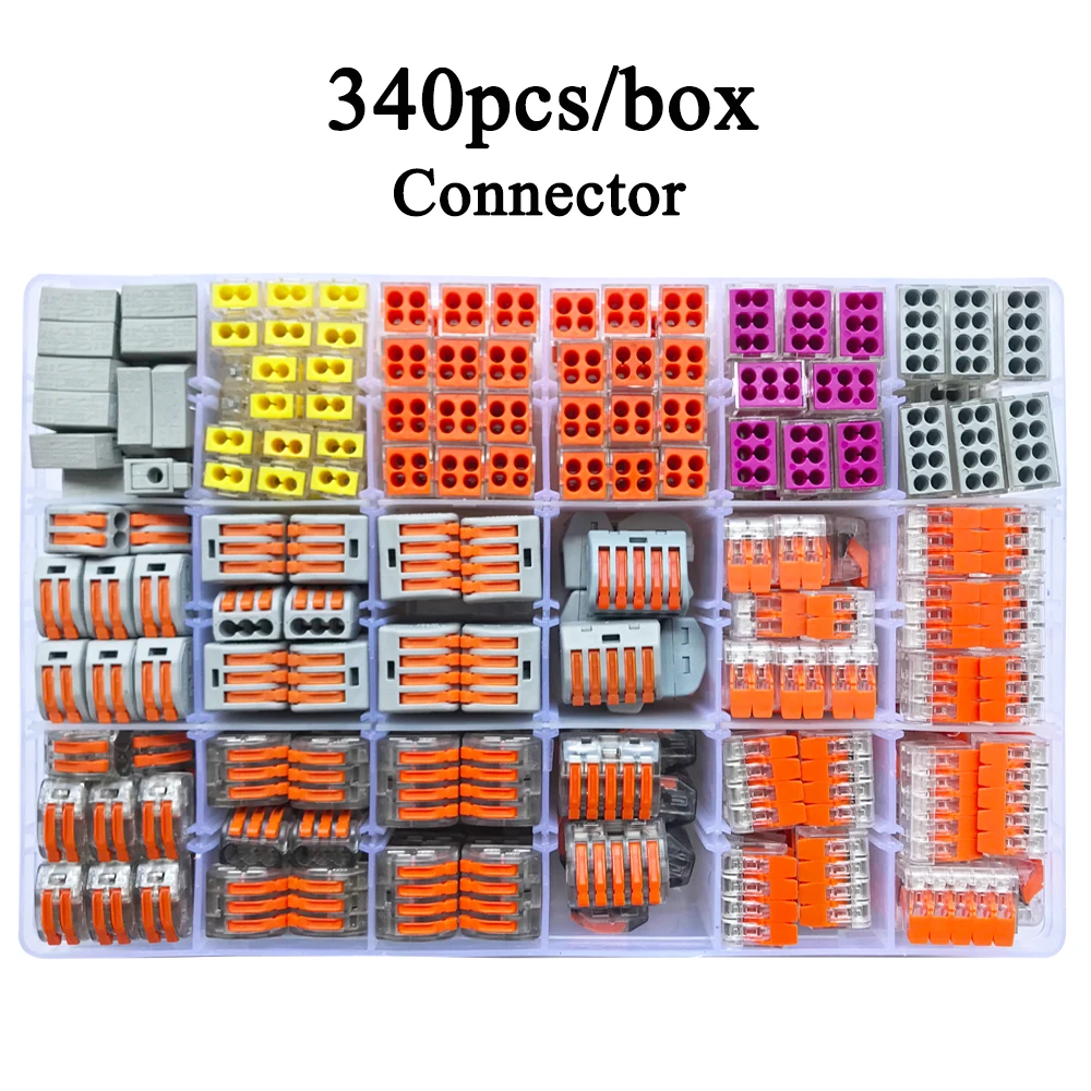 Разъем для провода 340 шт./кор. Универсальный Компактный клеммный блок освещения разъем провода для 5 комнаты смешанные быстрый разъем