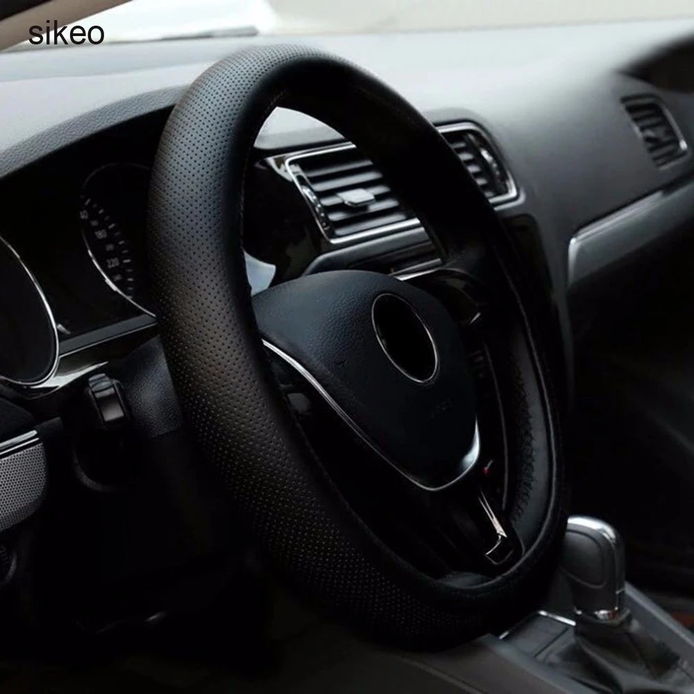 Sikeo кожаный DIY чехол рулевого колеса автомобиля Противоскользящий автомобильный