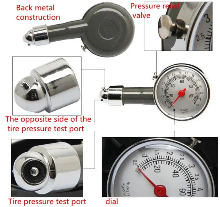 Высокоточный Автомобильный манометр 0-100 фунтов/кв. дюйм, автомобильный манометр для шин, манометр для измерения давления воздуха в автомобильных шинах, система контроля воздуха в шинах