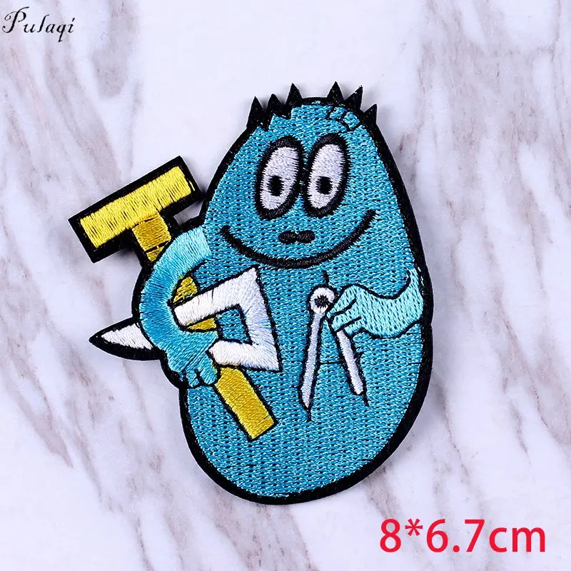 Pulaqi Anime Iron on Patches On Clothes Stickers Bottle Cute Embroidery Patches For Clothing Stripes On Clothes Cat Animal Patch