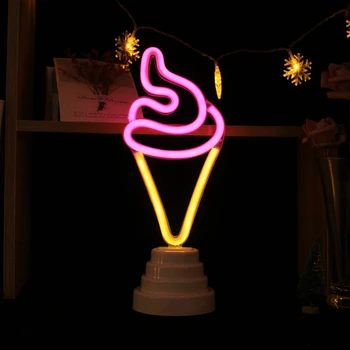 

TONGER Ice Cream Table/Wall LED Neon Light Wall Lamp Gift